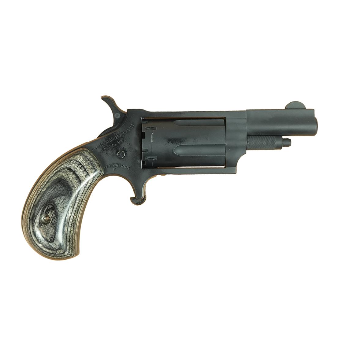 NAA 22M Mini Revolver Handgun .22 Magnum 5rd Capacity 1.625″ Barrel Grey Cerakote with Silver & Black Grip