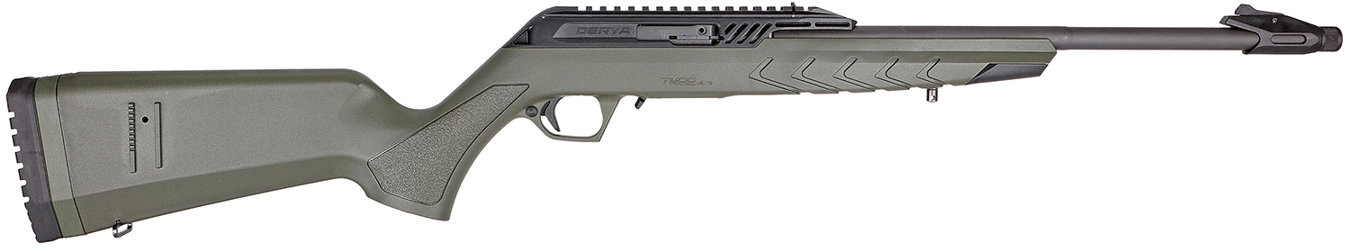 Derya Firearms TM22.STAN.ODG.18 TM22 Standard Full Size 22 LR 10+1 18″ Black Target Barrel, Black Anodized Aluminum Receiver w/Picatinny Rail, OD Green Adjustable Polymer Stock